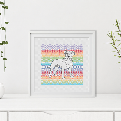 Staffordshire Bull Terrier Blackwork Pattern by Peppermint Purple