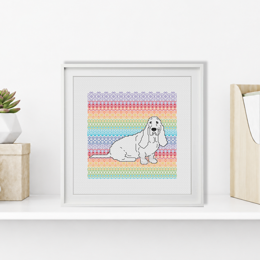 Basset Hound Blackwork Blackwork Pattern by Peppermint Purple