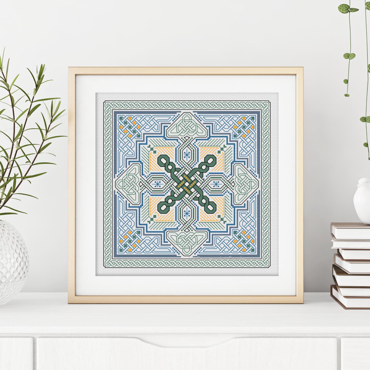 Hints Of Celtic Knots Blackwork Pattern by Peppermint Purple