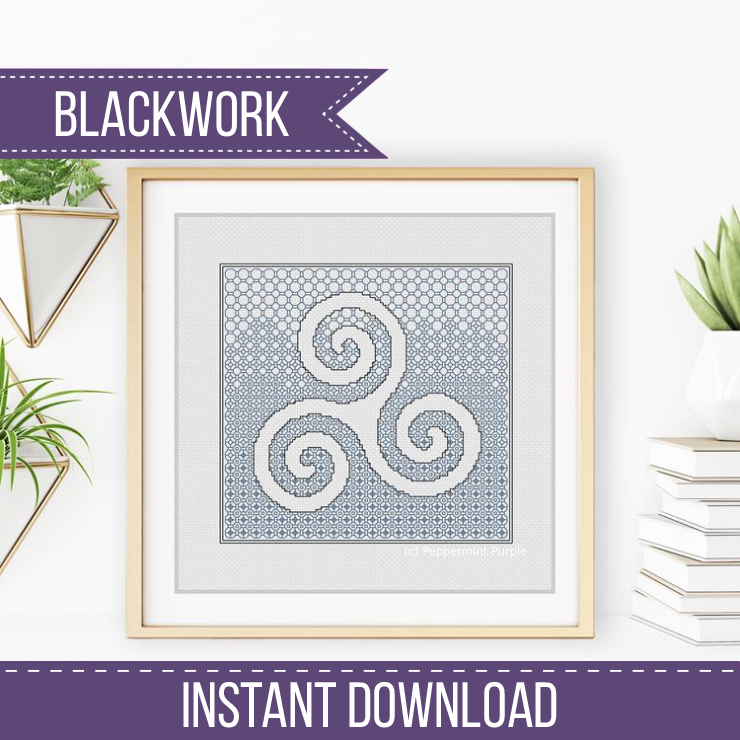 Triskele Blackwork Blackwork Pattern by Peppermint Purple