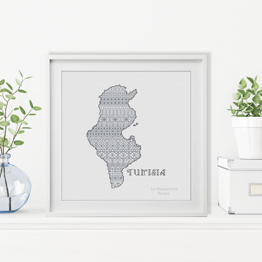 Tunisia Blackwork Pattern by Peppermint Purple