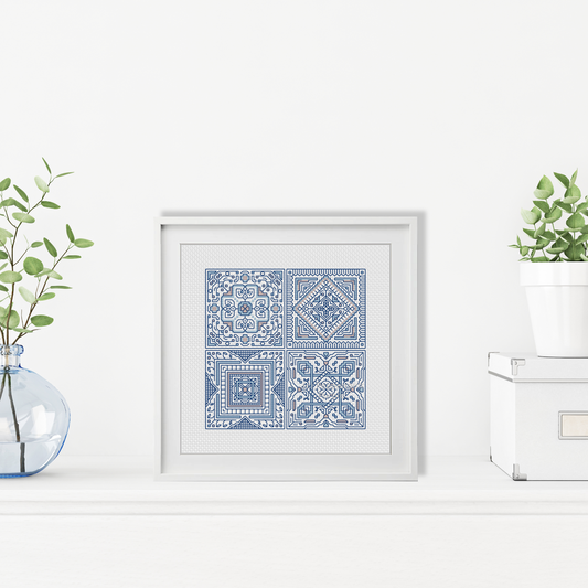 Turkish Tiles Mini Set 1 Blackwork Pattern by Peppermint Purple