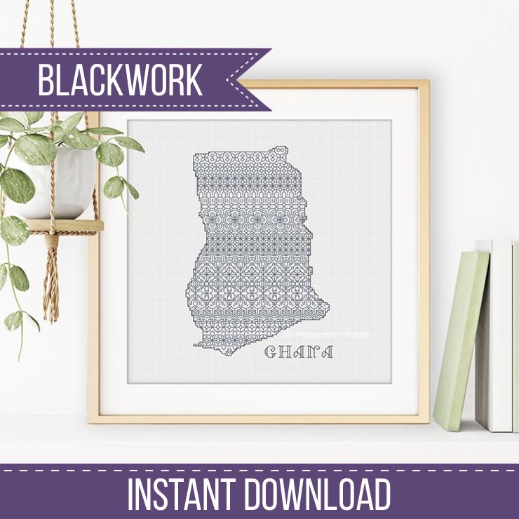 Ghana Blackwork Pattern by Peppermint Purple