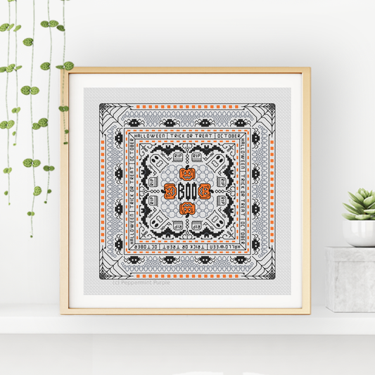 Hints Of Halloween Blackwork Pattern by Peppermint Purple