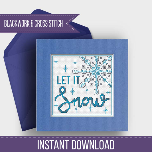 Snowflake Card Blackwork Pattern by Peppermint Purple