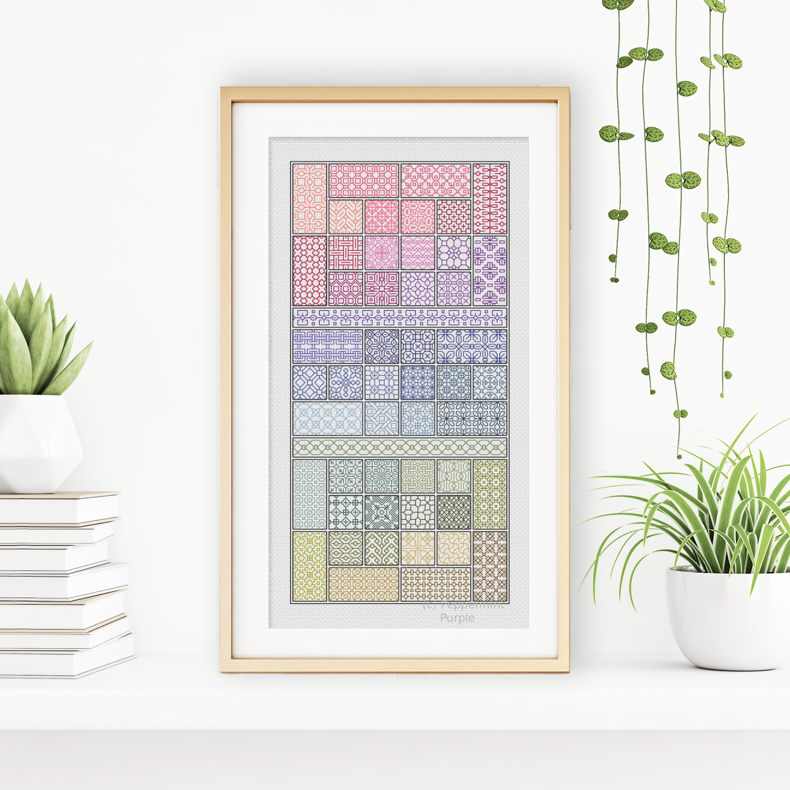 2021 SAL - Rectangular Blackwork Pattern by Peppermint Purple