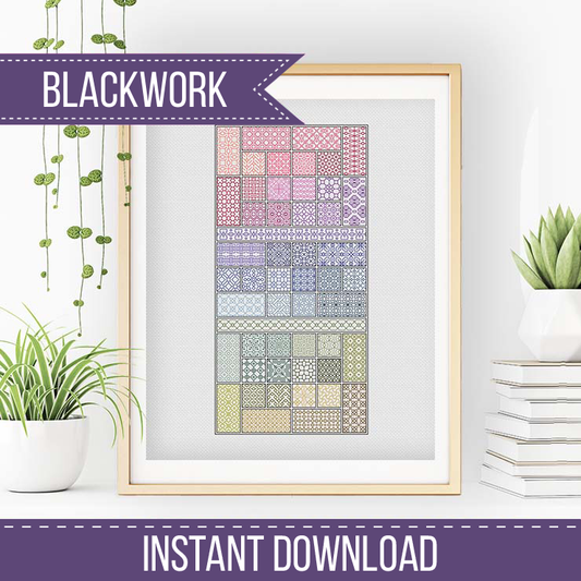 2021 SAL - Rectangular Blackwork Pattern by Peppermint Purple