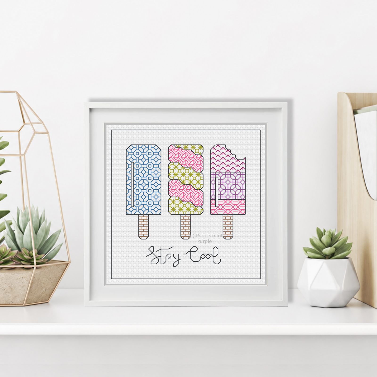 Stay Cool Blackwork Pattern by Peppermint Purple