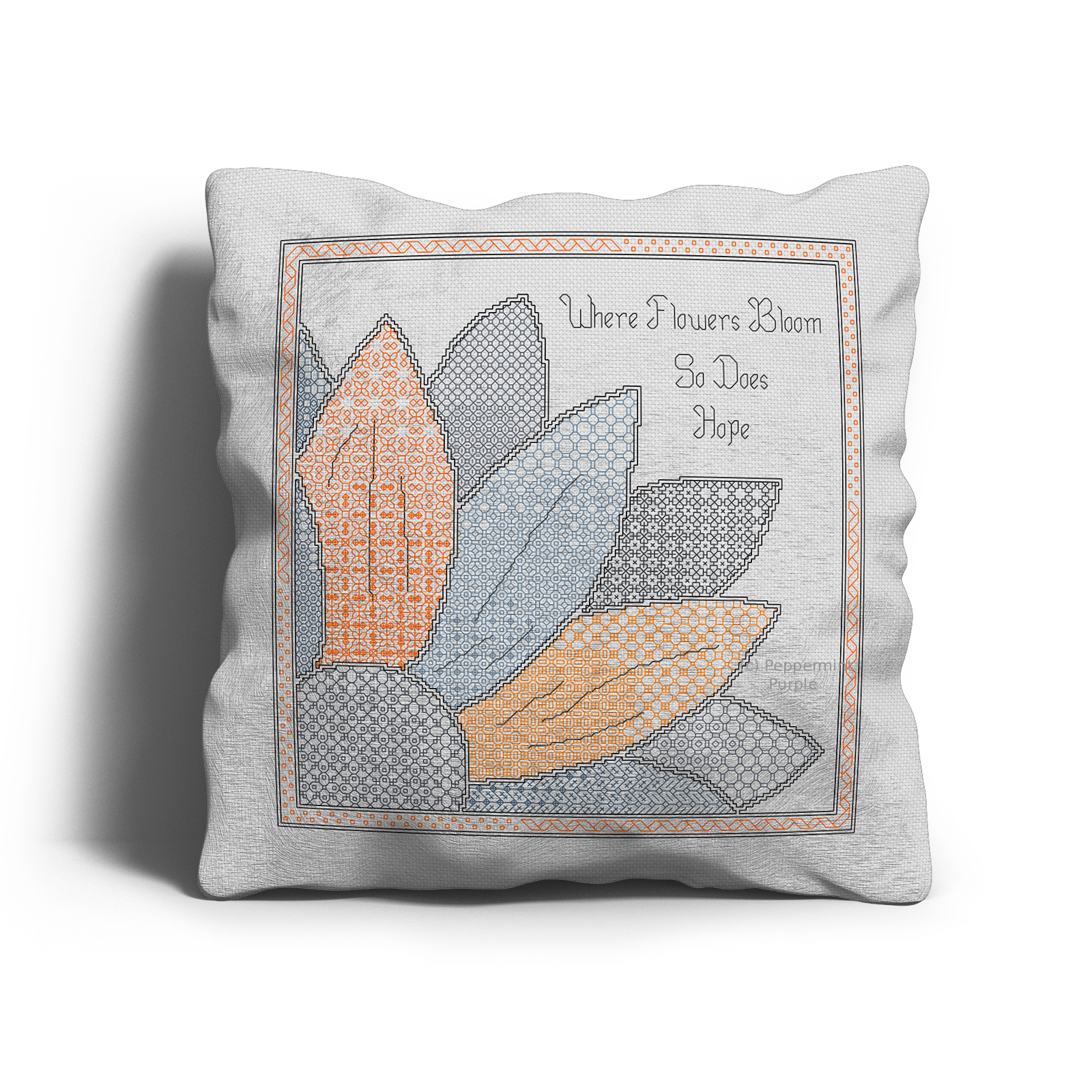 Hope Blooms Blackwork Pattern by Peppermint Purple