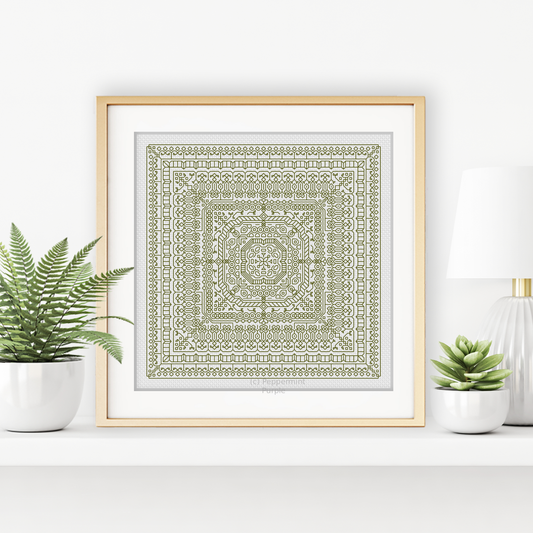 Study In Moss Green Blackwork Study In Colour by Peppermint Purple