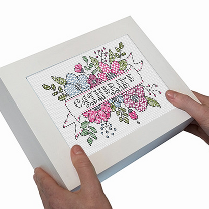 Floral Name Blackwork Pattern by Peppermint Purple