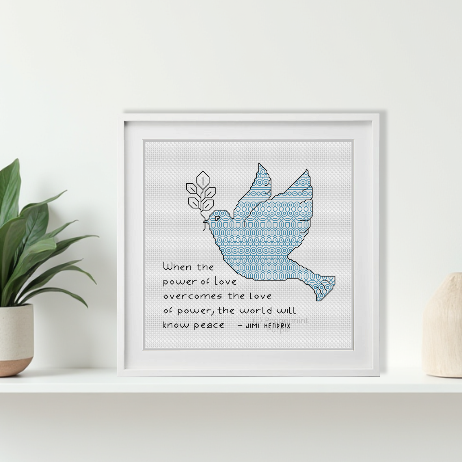 Peace Charity Blackwork Pattern by Peppermint Purple