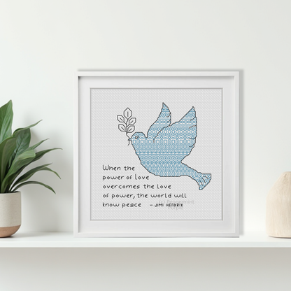 Peace Charity Blackwork Pattern by Peppermint Purple