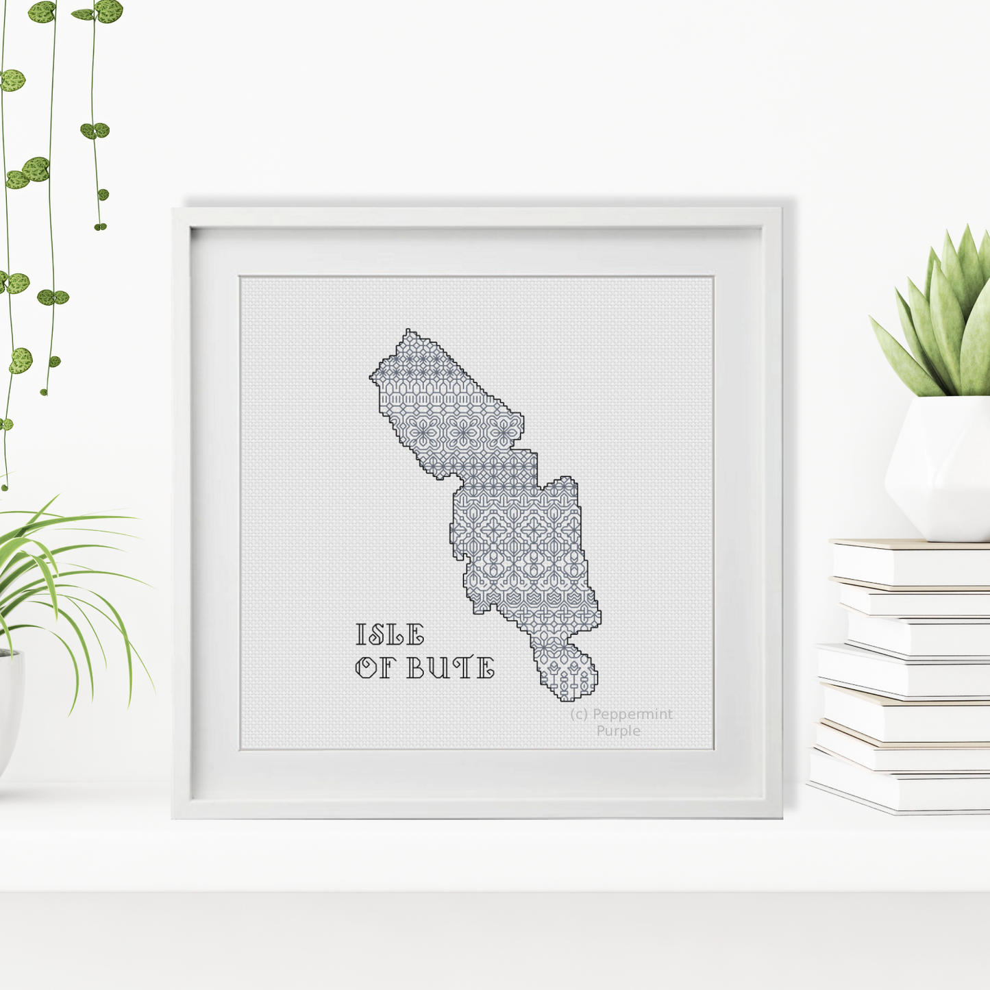 Isle Of Bute Blackwork Pattern by Peppermint Purple