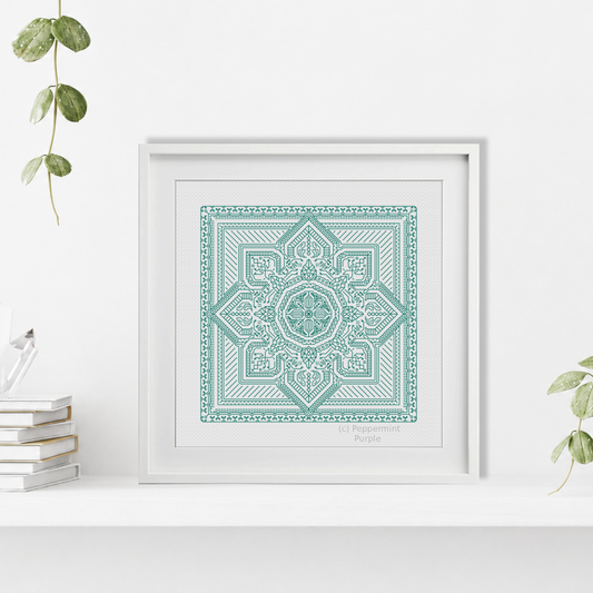 Study In Aquamarine Blackwork Study In Colour by Peppermint Purple