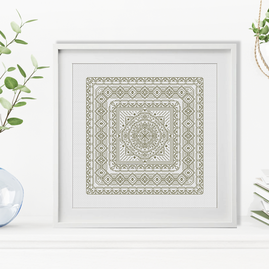 Study In Khaki Green Blackwork Study In Colour by Peppermint Purple