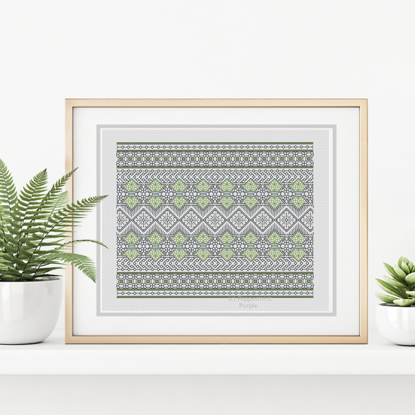Bag / Table Runner Abstract Design Blackwork Pattern by Peppermint Purple