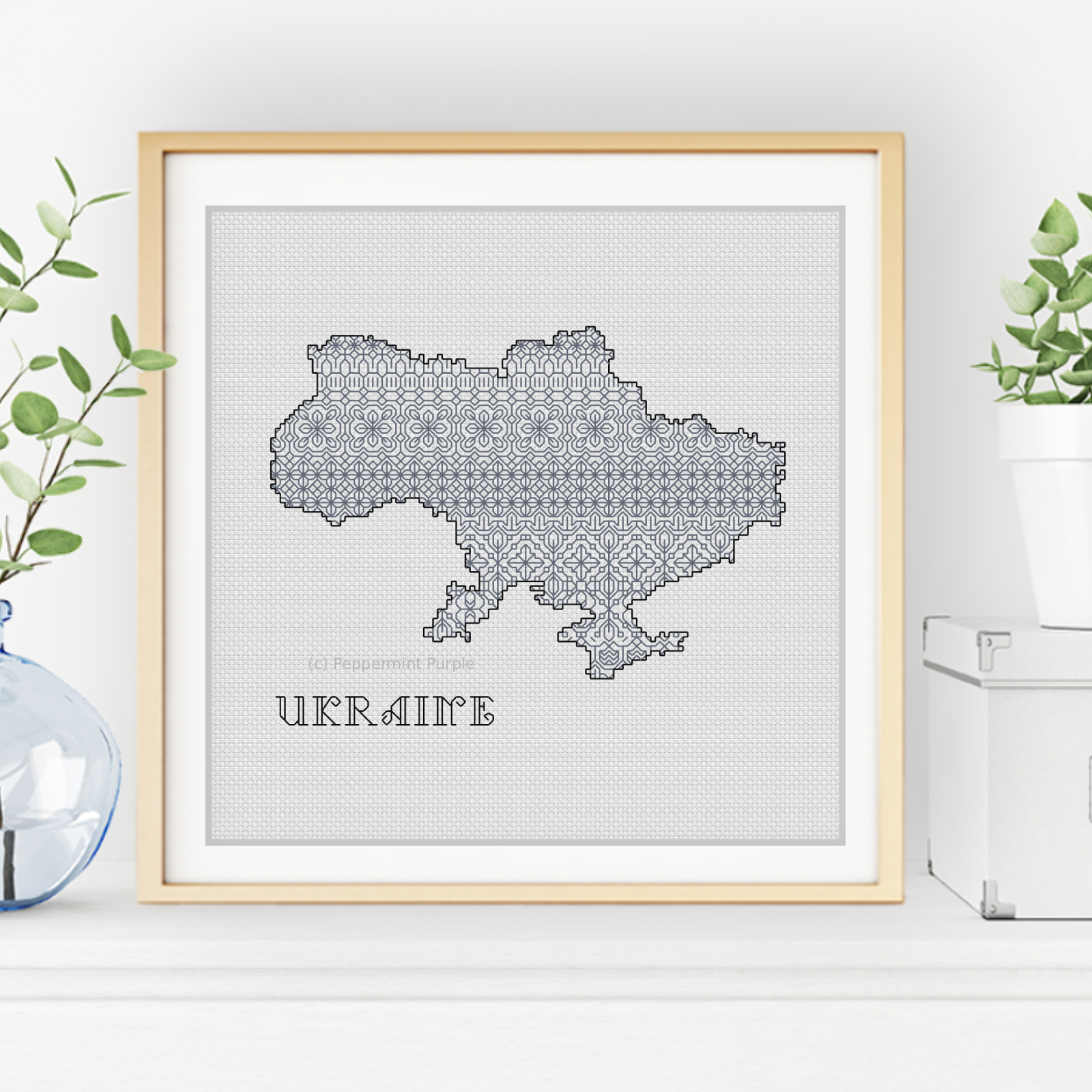 Ukraine Blackwork Pattern Blackwork Pattern by Peppermint Purple