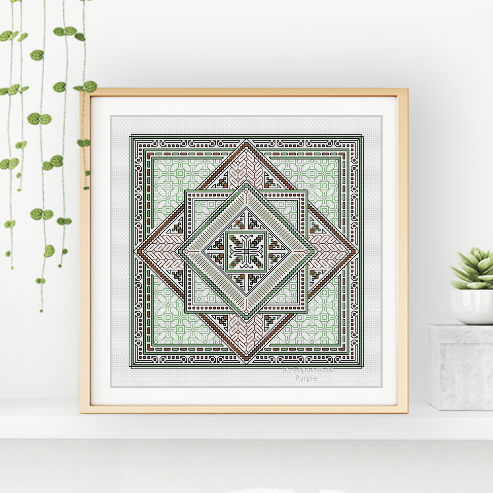 Hints of Chocolate Limes Blackwork Pattern by Peppermint Purple
