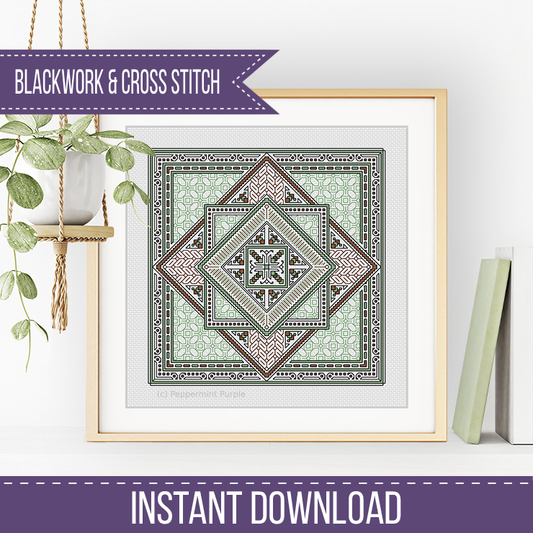 Hints of Chocolate Limes Blackwork Pattern by Peppermint Purple