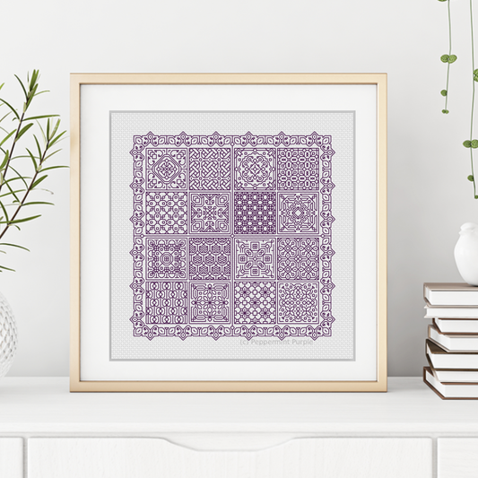 Relax in Violet Blackwork Blackwork Pattern by Peppermint Purple