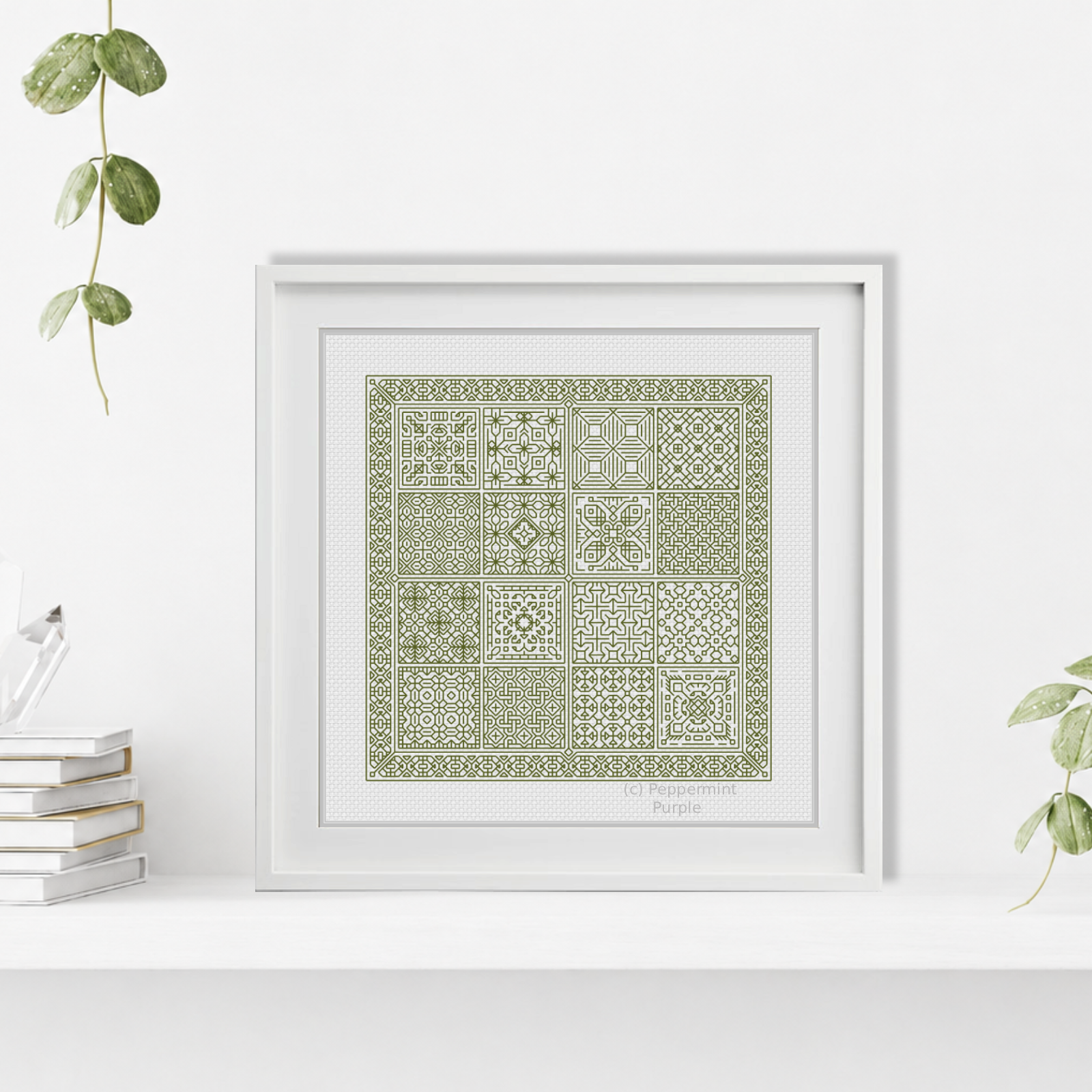 Relax in Avocado Blackwork Blackwork Pattern by Peppermint Purple