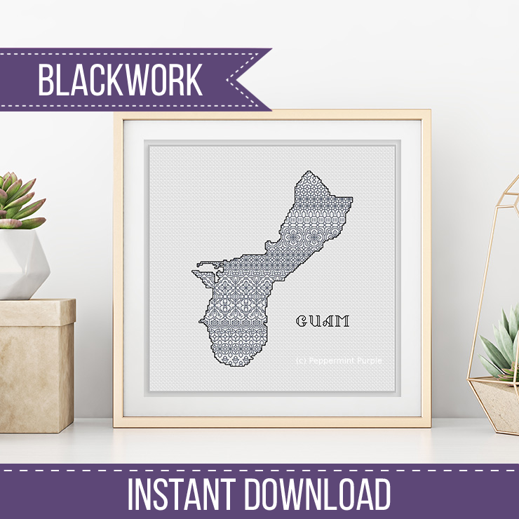 Guam Blackwork Blackwork Pattern by Peppermint Purple