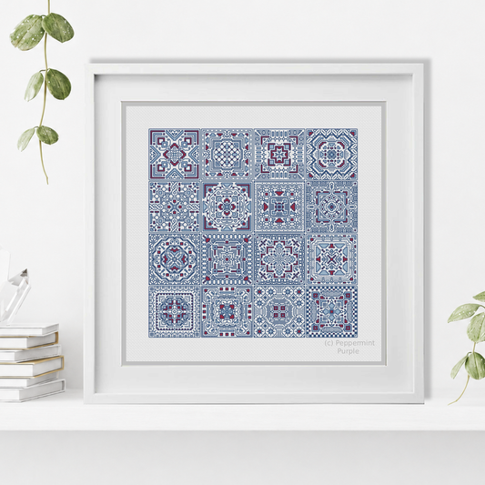Turkish Tiles 2 Blackwork Pattern by Peppermint Purple