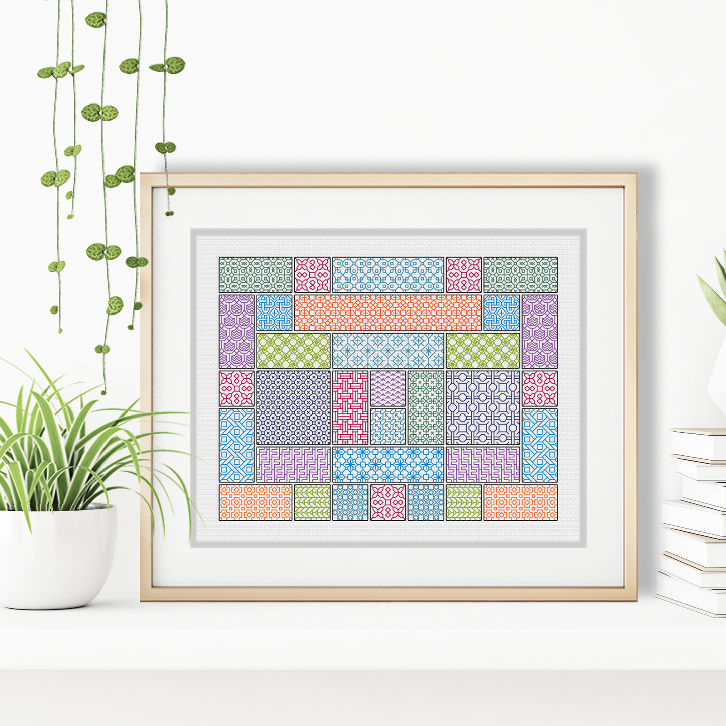 Glorious Rectangles Blackwork Pattern by Peppermint Purple