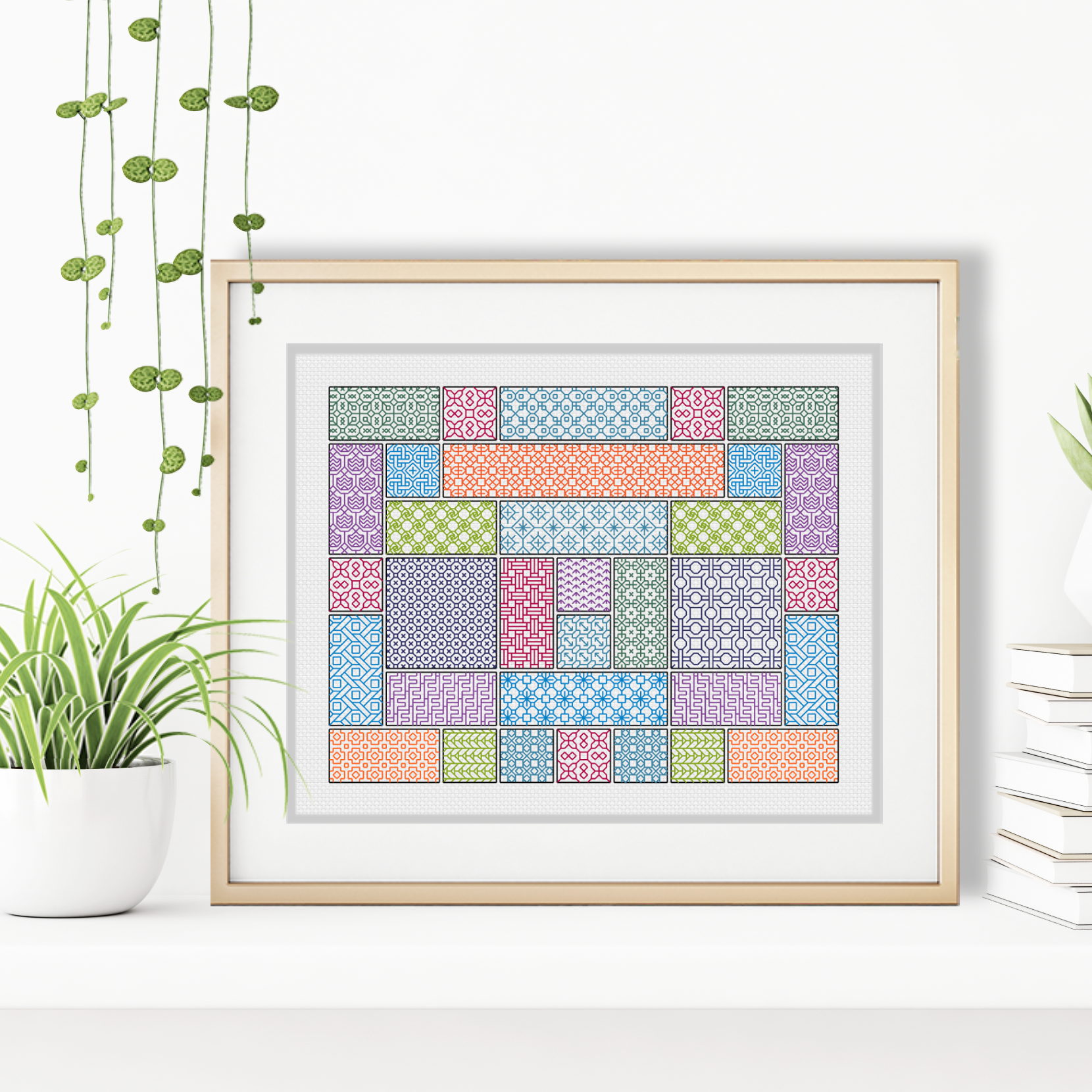 Glorious Rectangles Blackwork Pattern by Peppermint Purple