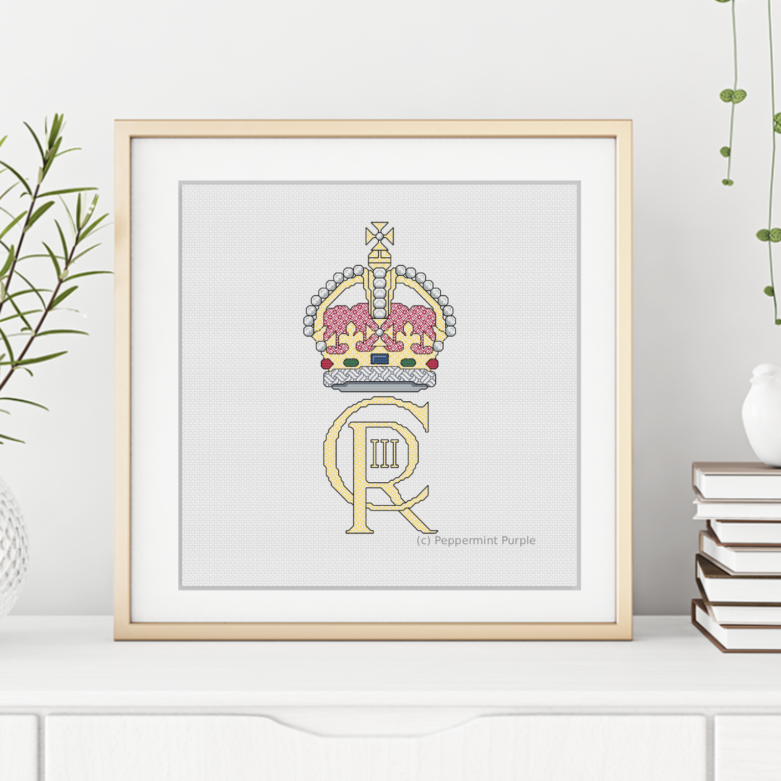 King Charles III Blackwork Pattern by Peppermint Purple