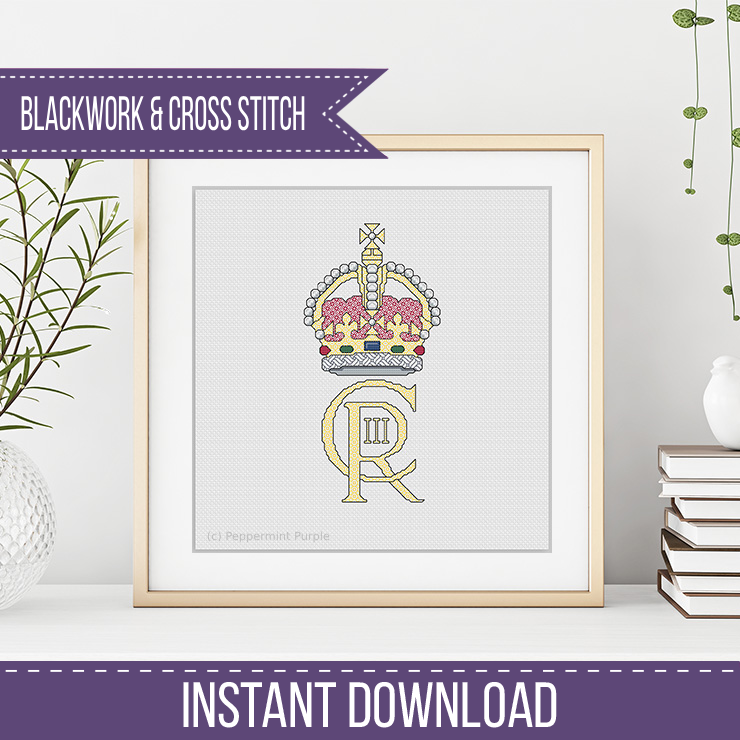 King Charles III Blackwork Pattern by Peppermint Purple