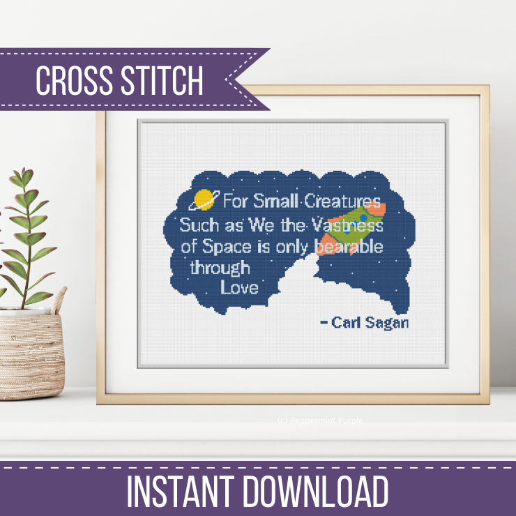 Rocket Cross Stitch Pattern by Peppermint Purple