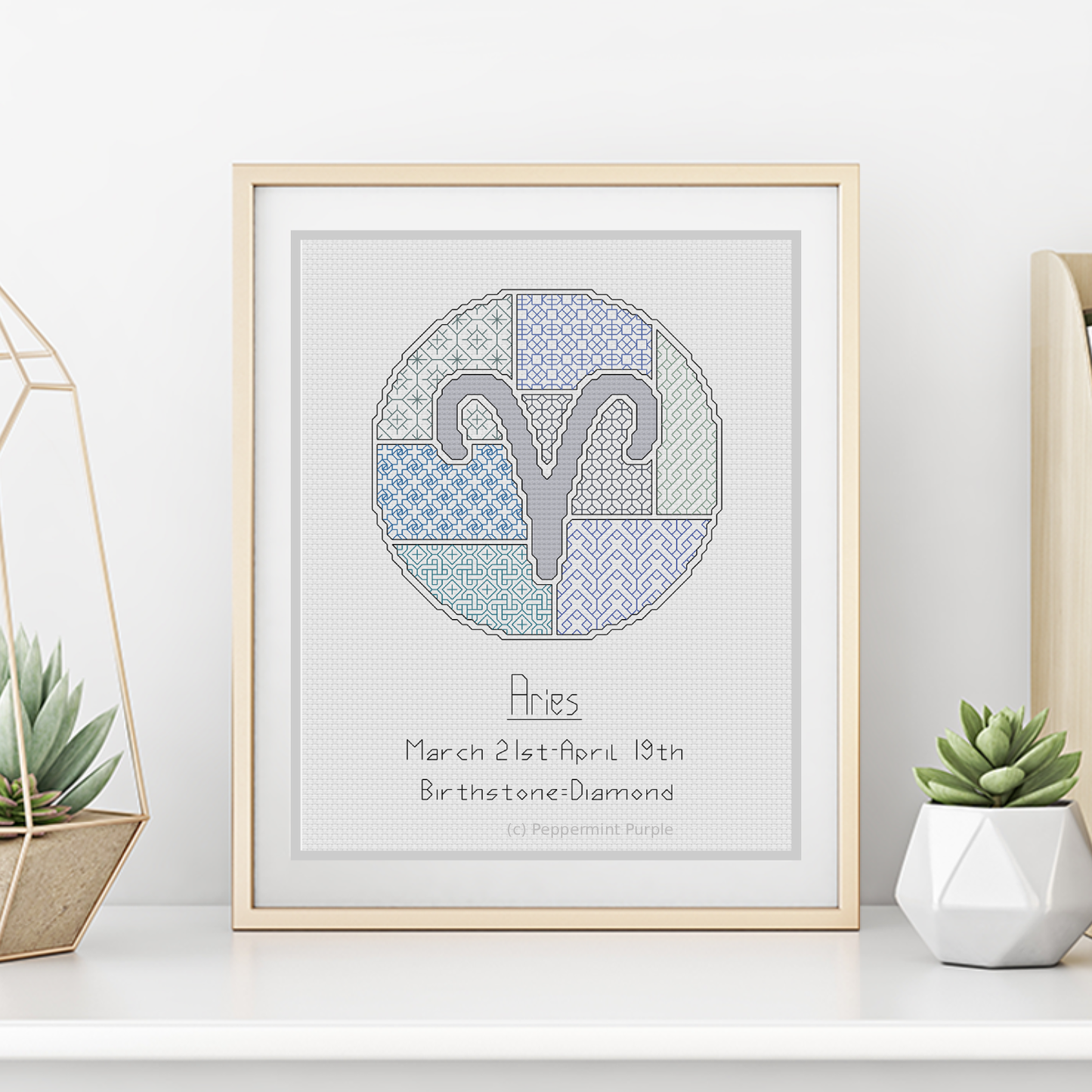 Aries Blackwork Blackwork Pattern by Peppermint Purple