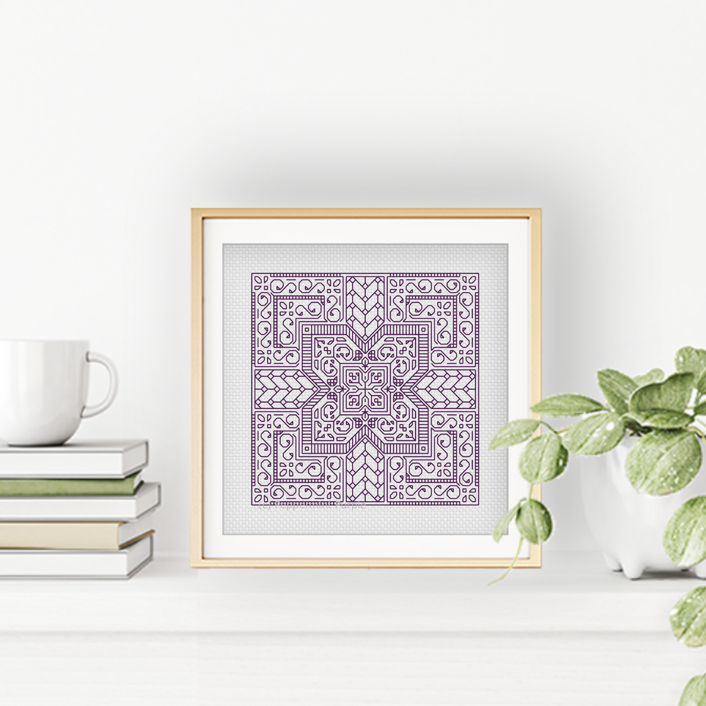 Mini Study In Violet Blackwork Pattern by Peppermint Purple