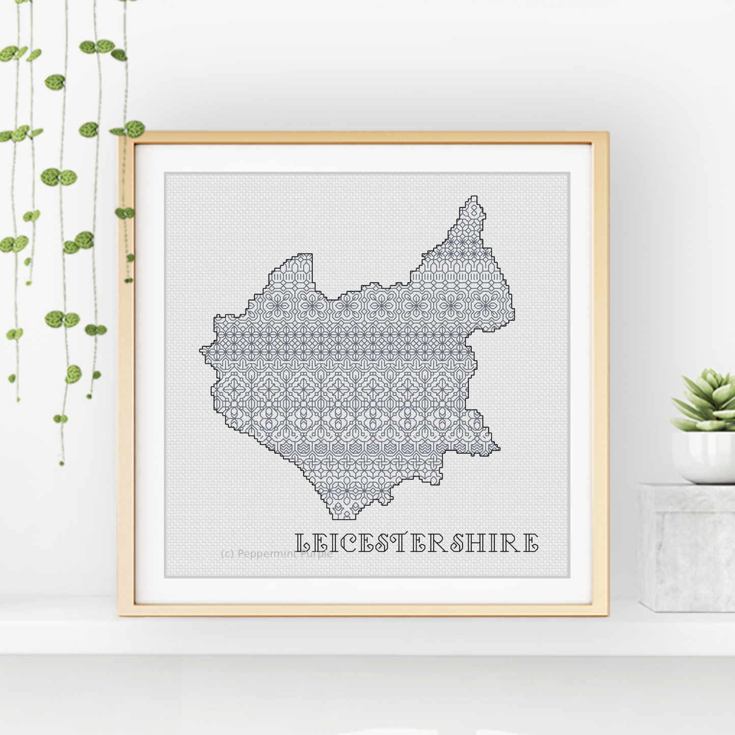 Leicestershire Blackwork Pattern Blackwork Pattern by Peppermint Purple