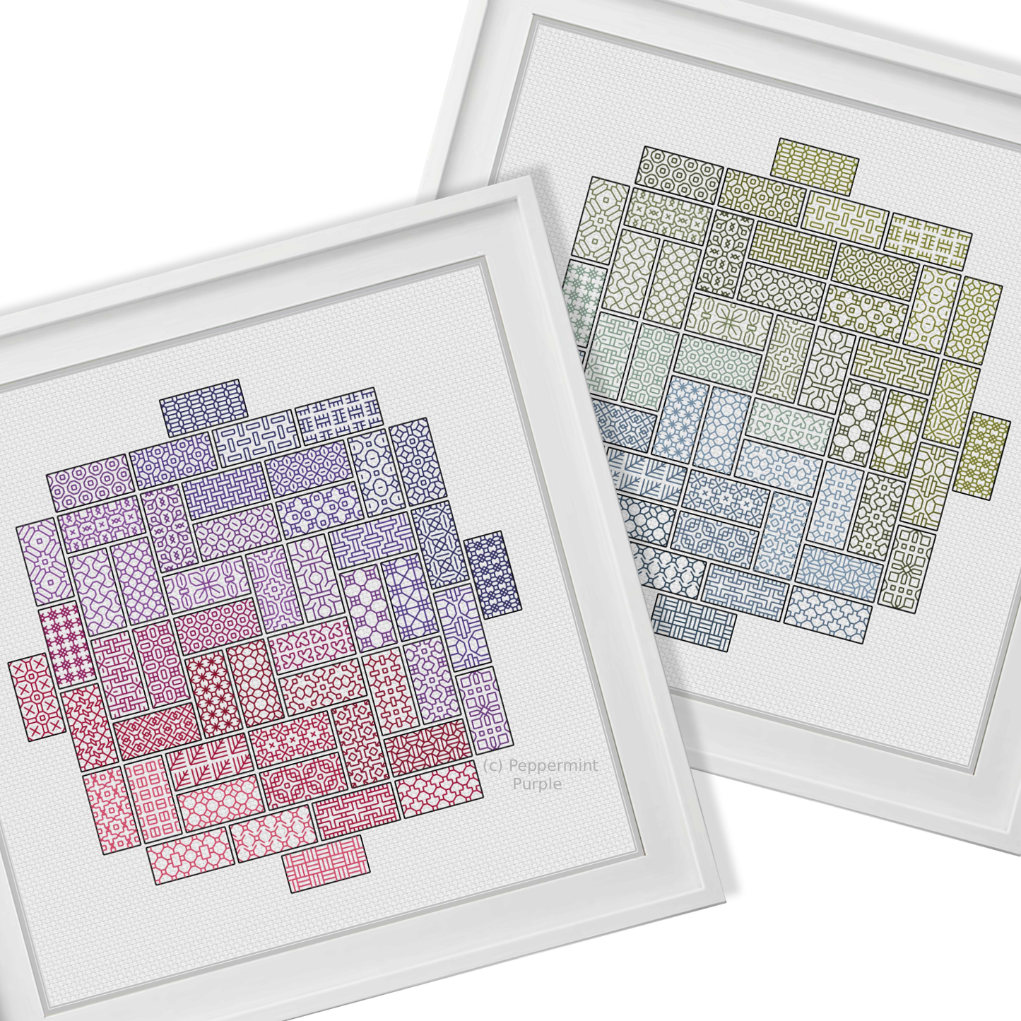 2022 Blackwork SAL - Layout 1 Blackwork Pattern by Peppermint Purple