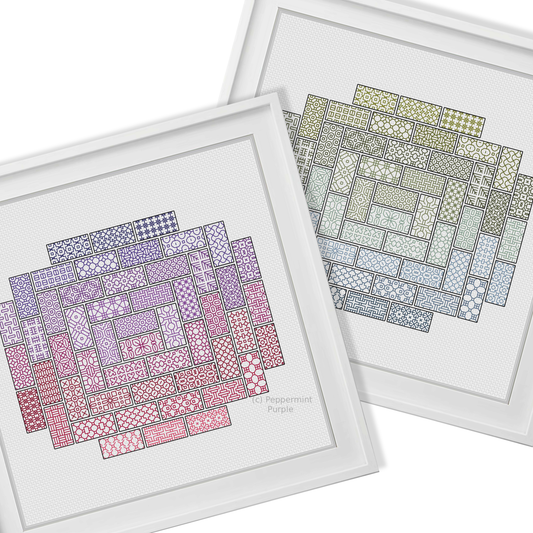 2022 Blackwork SAL - Layout 2 Blackwork Pattern by Peppermint Purple