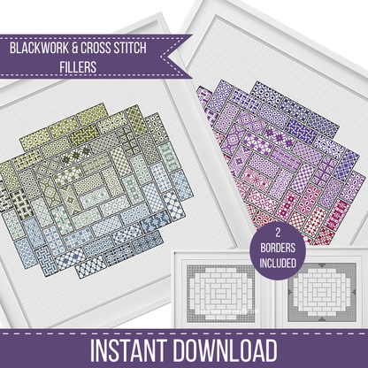 2022 Blackwork SAL - Layout 2 Blackwork Pattern by Peppermint Purple