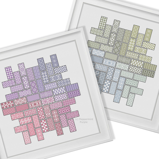 2022 Blackwork SAL - Layout 4 Blackwork Pattern by Peppermint Purple