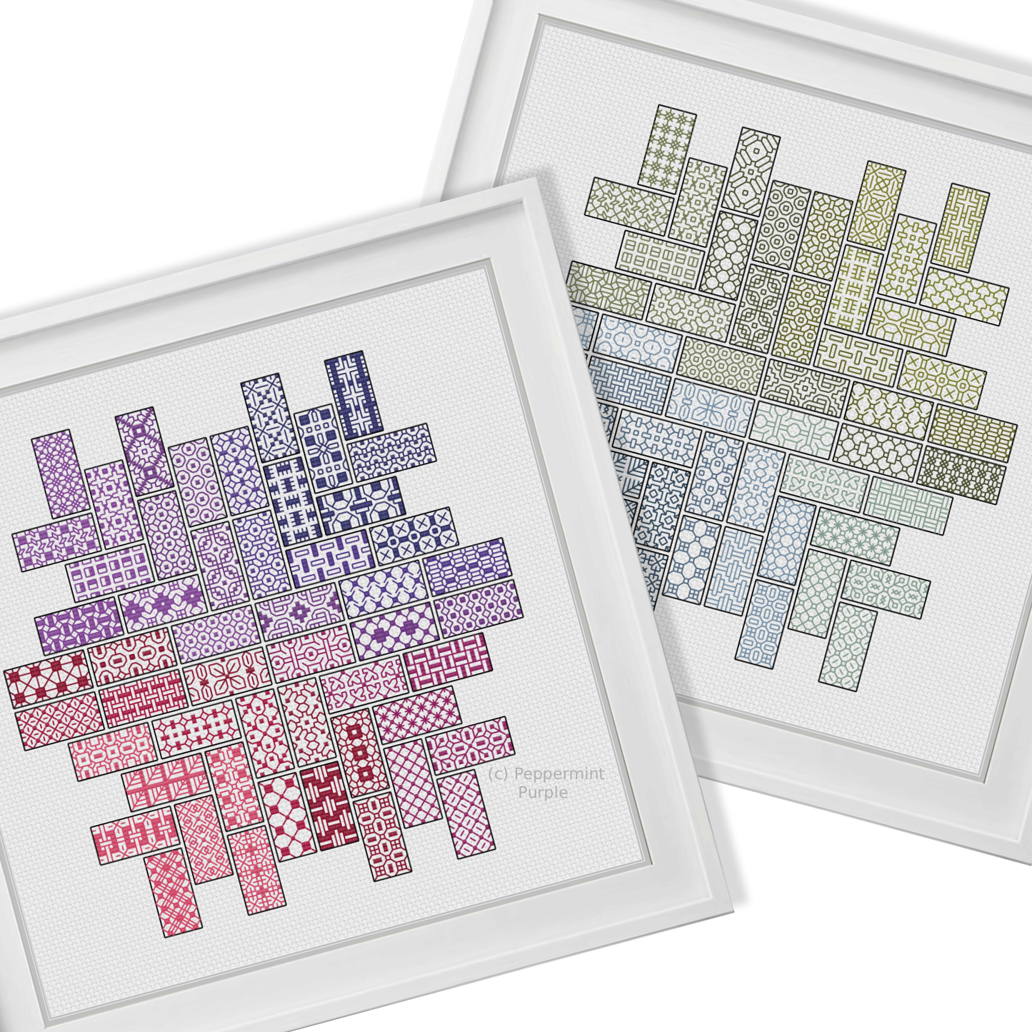 2022 Blackwork SAL - Layout 4 Blackwork Pattern by Peppermint Purple