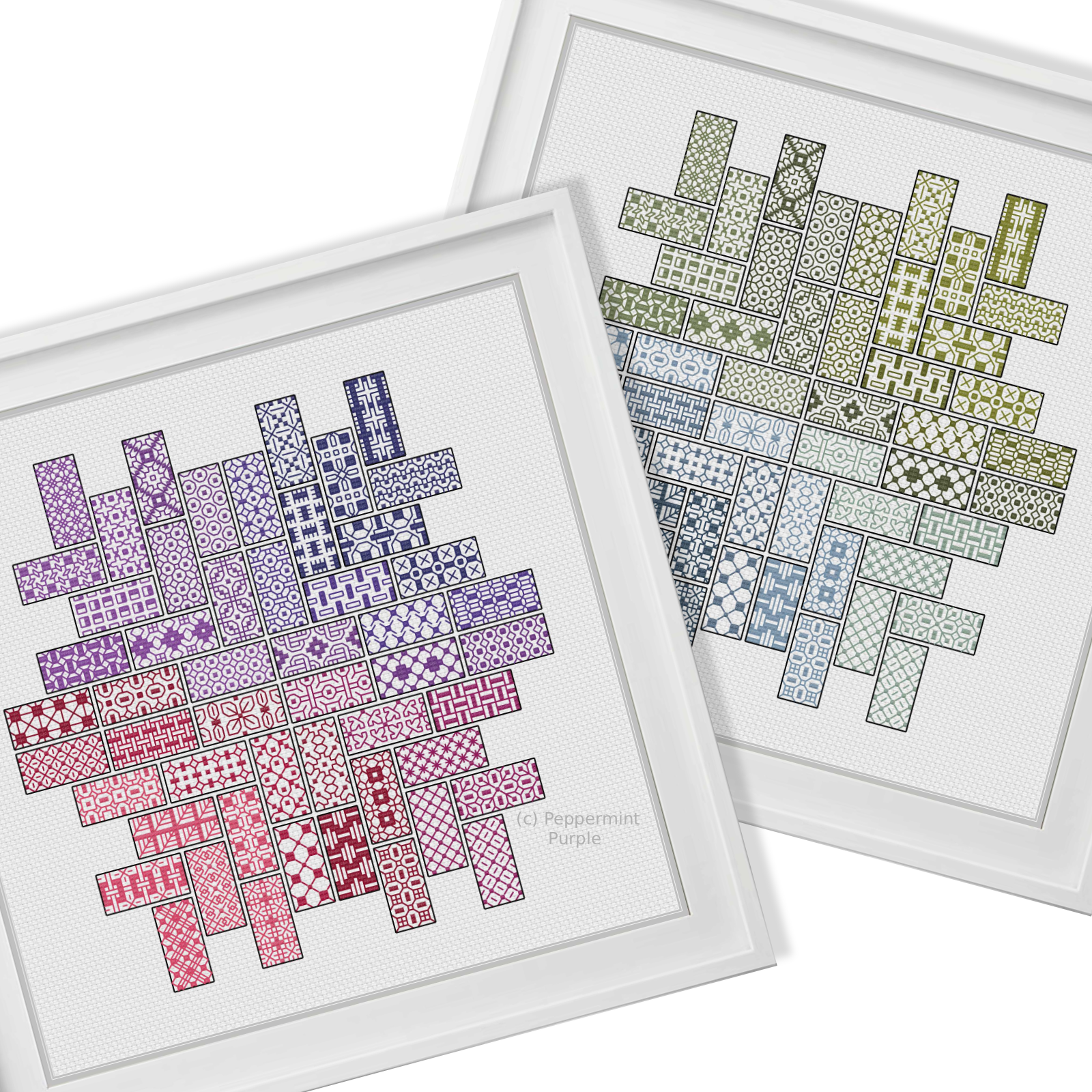 2022 Blackwork SAL - Layout 4 Blackwork Pattern by Peppermint Purple
