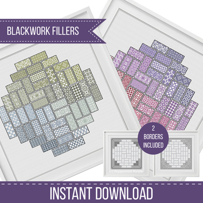 2022 Blackwork SAL - Layout 6 Blackwork Pattern by Peppermint Purple