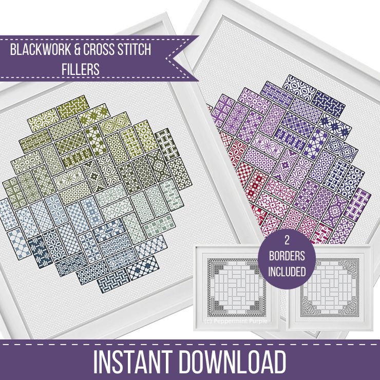 2022 Blackwork SAL - Layout 6 Blackwork Pattern by Peppermint Purple