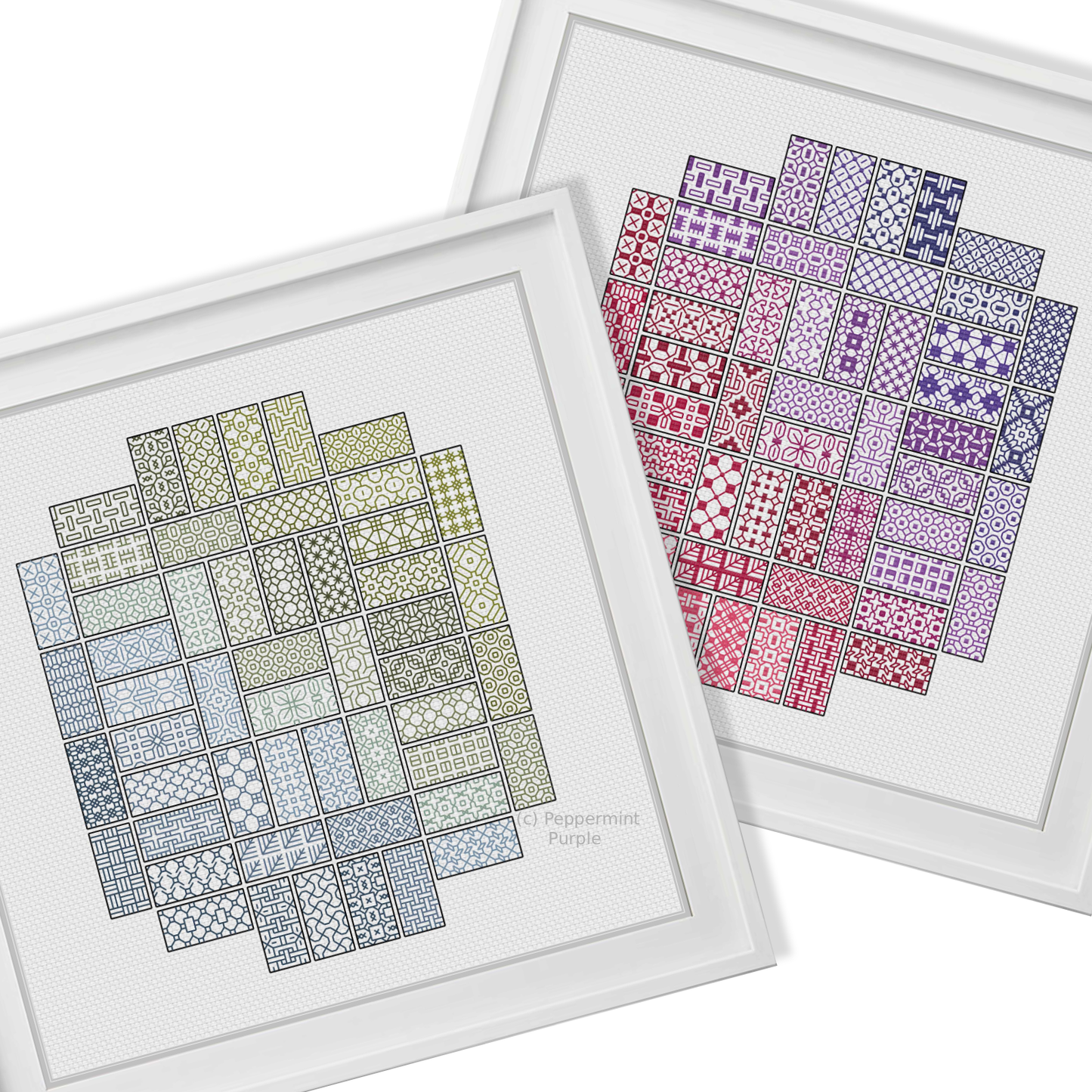 2022 Blackwork SAL - Layout 8 Blackwork Pattern by Peppermint Purple