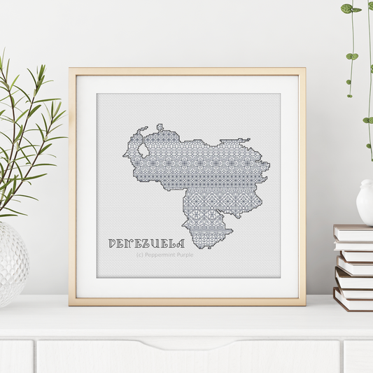 Venezuela Blackwork Pattern Blackwork Pattern by Peppermint Purple