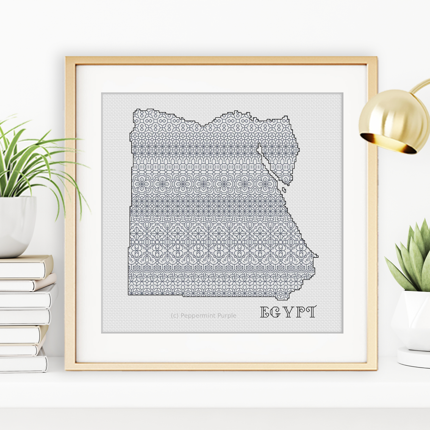 Egypt Blackwork Pattern Blackwork Pattern by Peppermint Purple