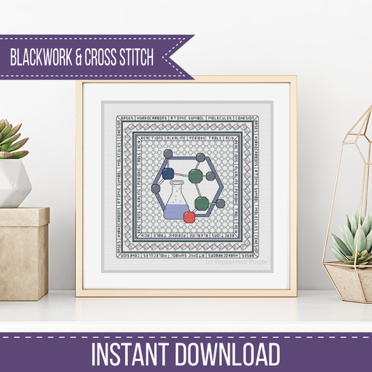 Hints of Chemistry Blackwork Pattern by Peppermint Purple