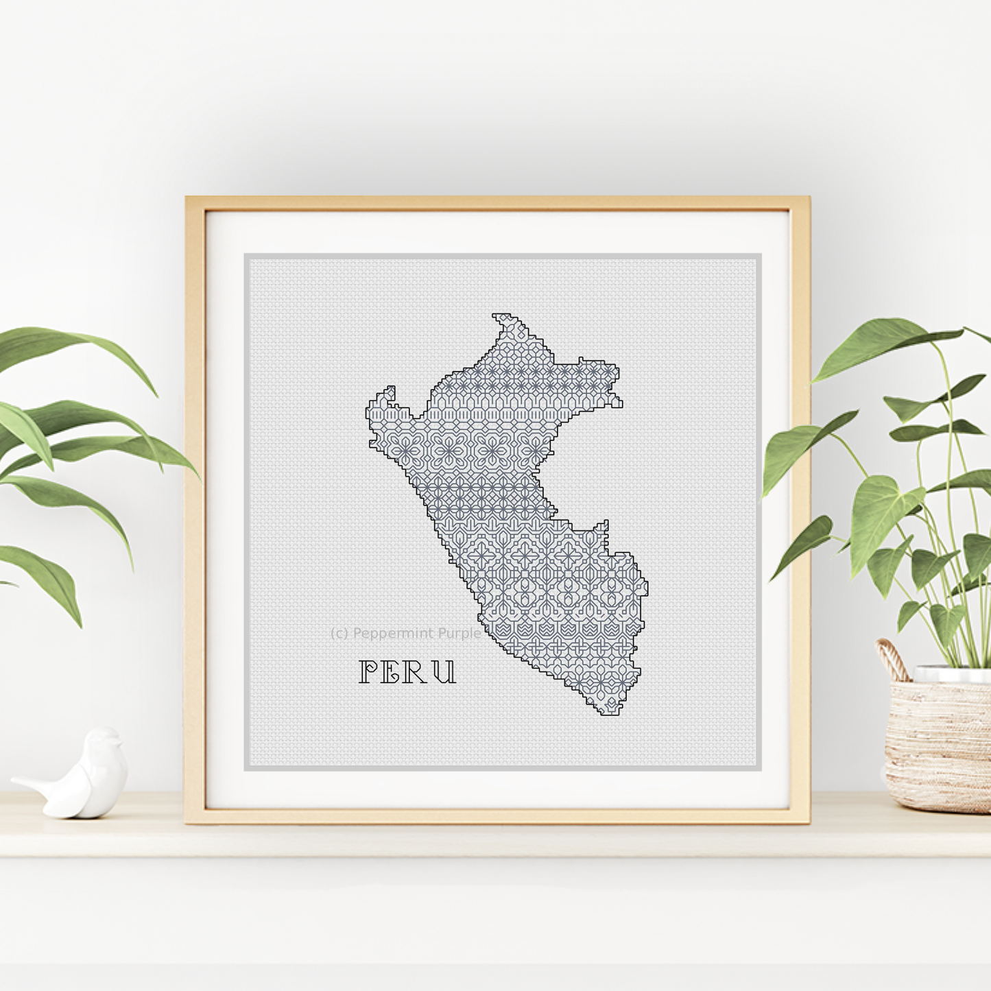 Peru Blackwork Pattern Blackwork Pattern by Peppermint Purple