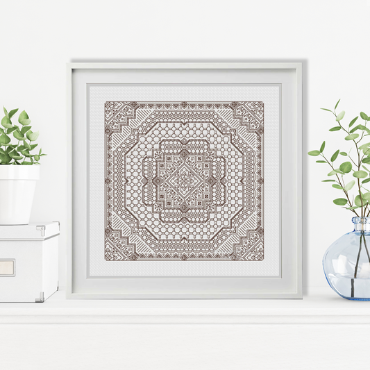 Study In Coffee Brown Blackwork Pattern by Peppermint Purple